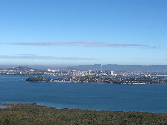View of central Auckland from the summit of Rangitoto Island
